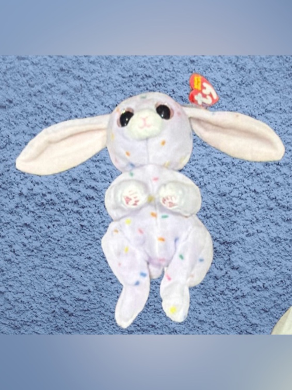 TY BEANIE BELLIES HYRACINTH THE BUNNY.GLITTER EYES SPRING EASTER STUFFED ANIMAL